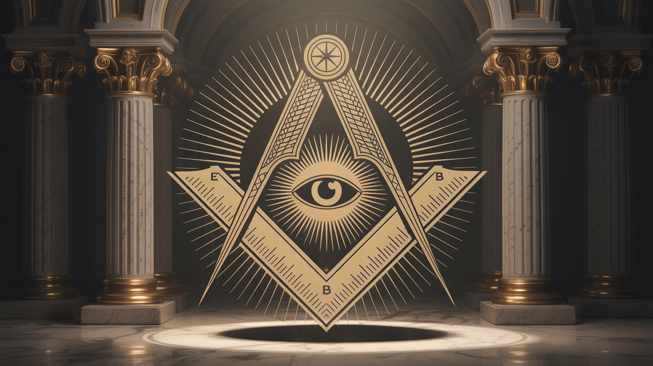 Símbolos masónicos universales - Escuadra, compás y columnas